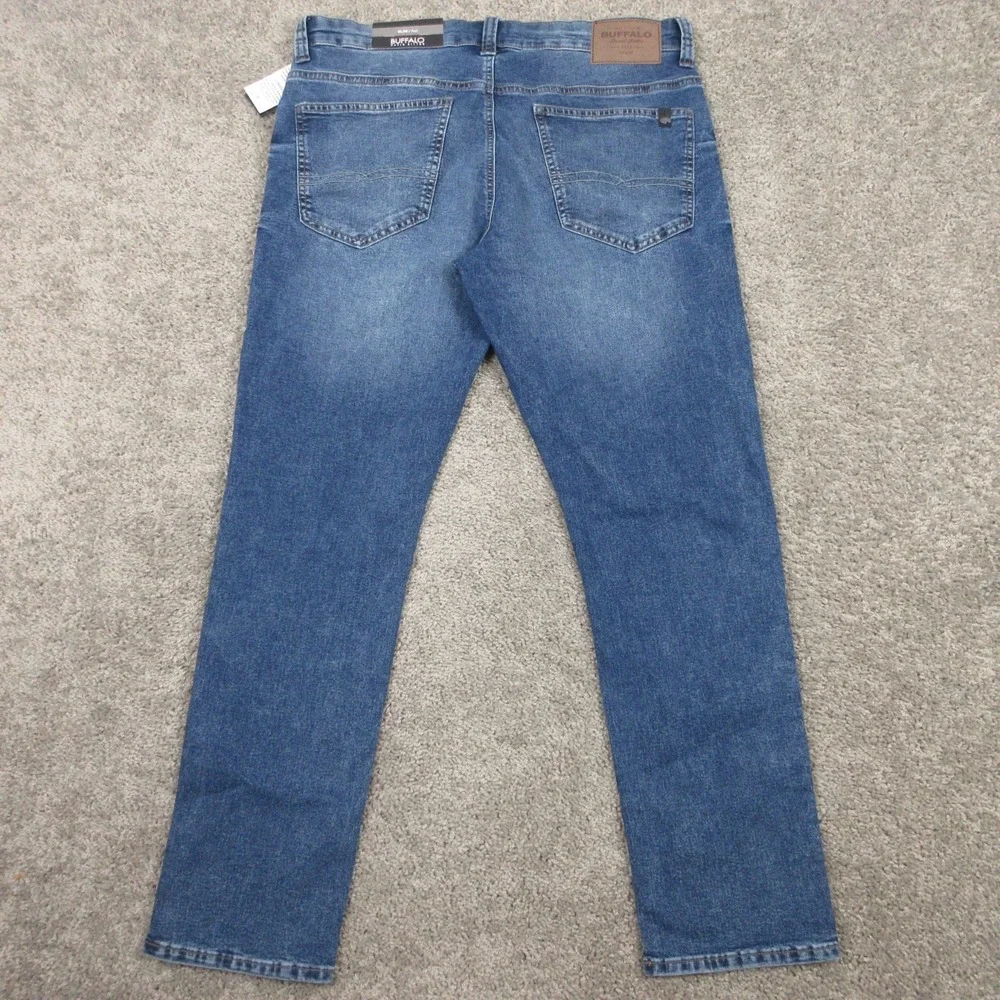 Buffalo David Bitton Jeans Mens 34x30 Blue Ash Slim Fit Faded Denim Pants NEW